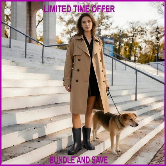 Women's Mid Calf Rain Boots Waterproof Garden Rubber EU 39 - Picture 4 of 8